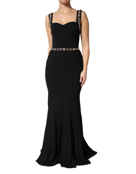 Dolce & Gabbana Black Embellished Sheath MermaidGown Dress by Dolce & Gabbana