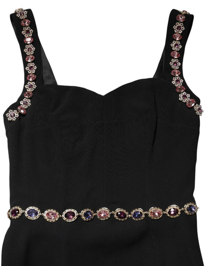 Dolce & Gabbana Black Embellished Sheath MermaidGown Dress