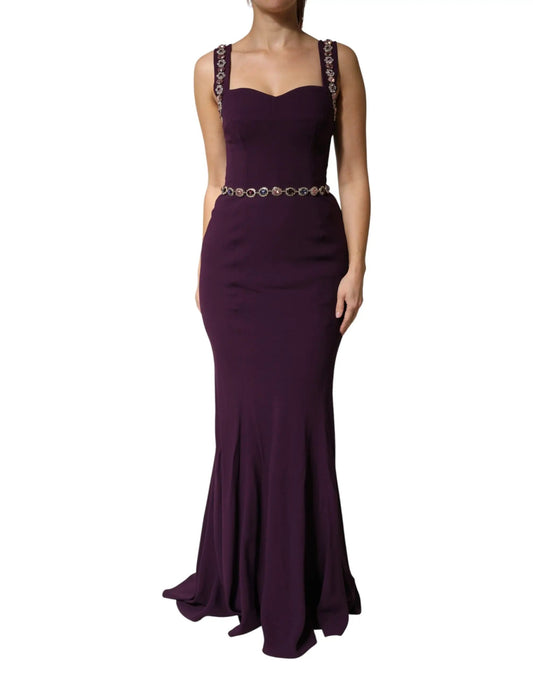Dolce & Gabbana Violet Embellished Sheath Mermaid Gown Dress by Dolce & Gabbana