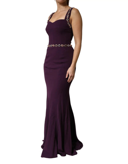 Dolce & Gabbana Violet Embellished Sheath Mermaid Gown Dress by Dolce & Gabbana