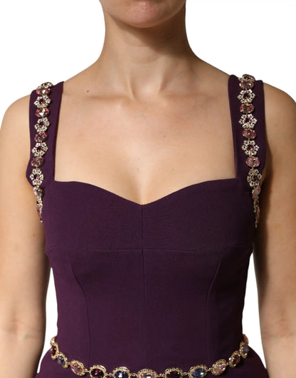 Dolce & Gabbana Violet Embellished Sheath Mermaid Gown Dress by Dolce & Gabbana