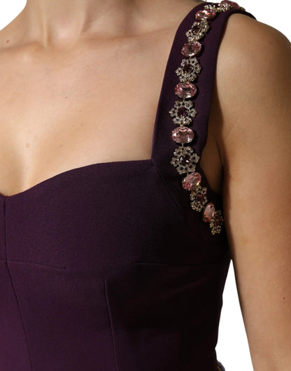 Dolce & Gabbana Violet Embellished Sheath Mermaid Gown Dress by Dolce & Gabbana