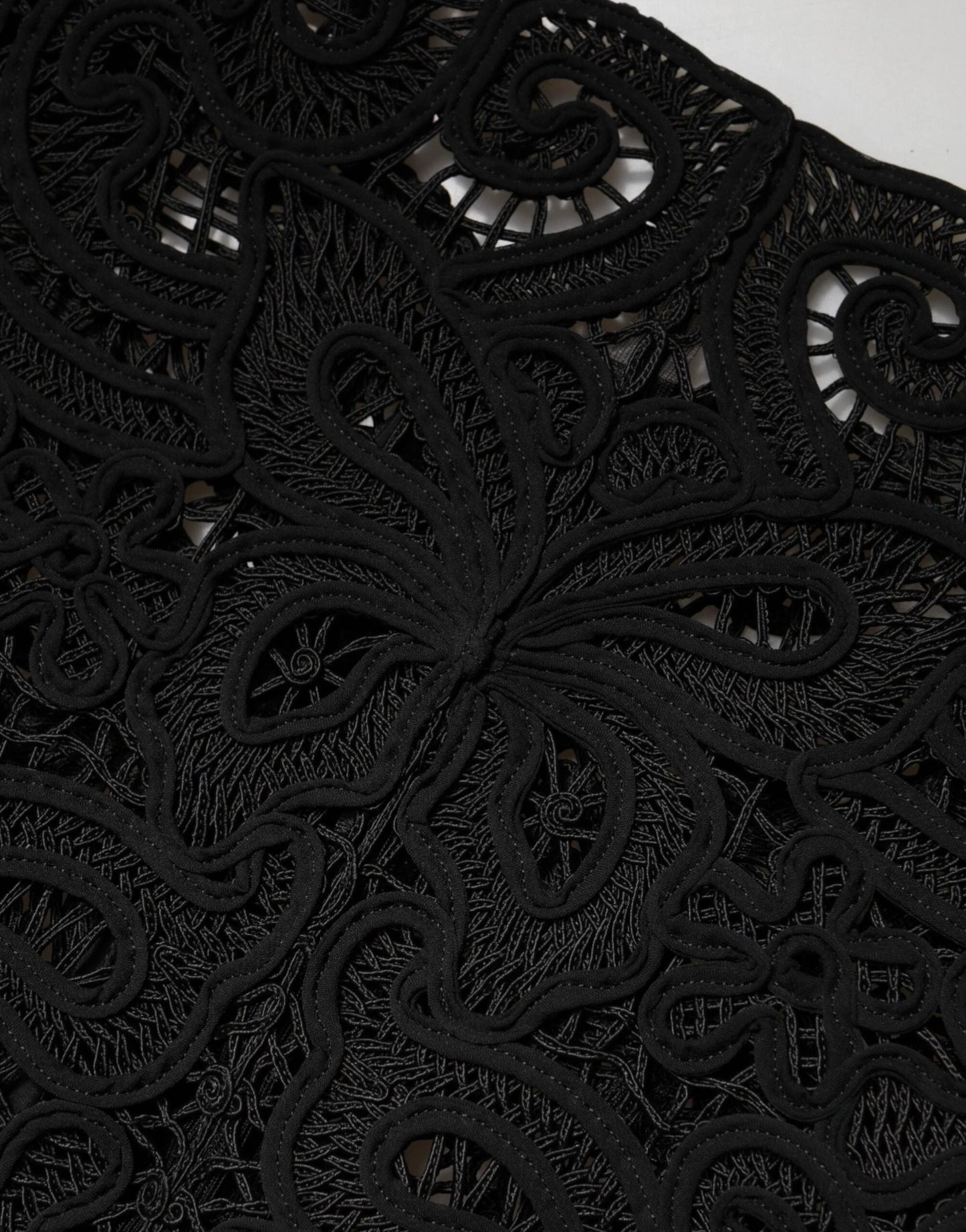 Dolce & Gabbana Black Floral Lace Cropped Coat Jacket by Dolce & Gabbana