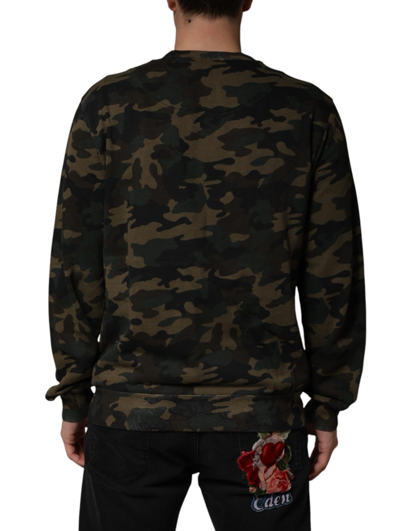 Dolce & Gabbana Multicolor Camouflage Men Sweatshirt  Sweater