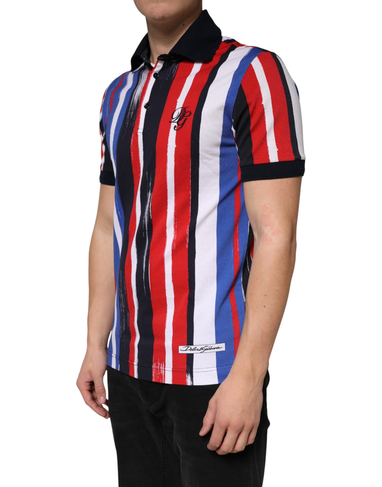 Dolce & Gabbana Multicolor Stripes Cotton Men Polo T-shirt