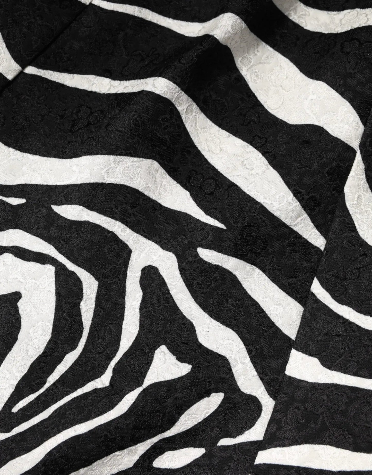 Dolce & Gabbana Black White Zebra Sleeveless A-line Dress by Dolce & Gabbana