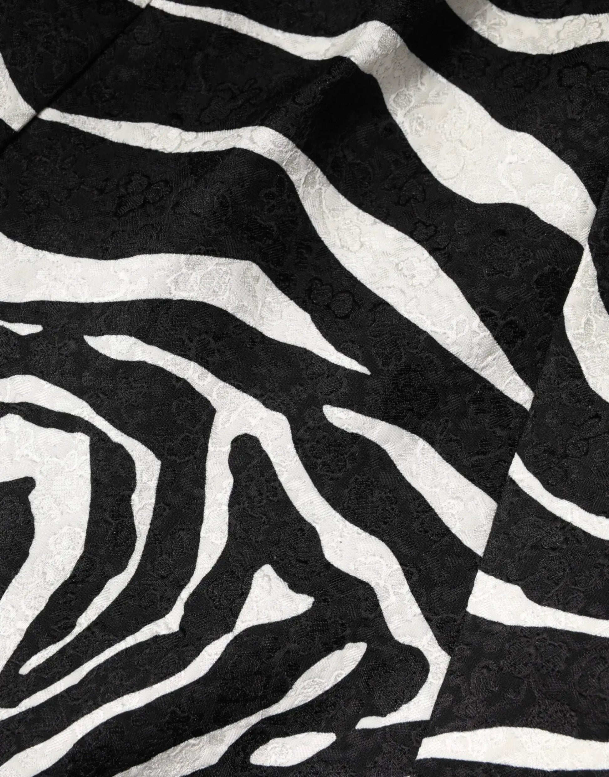 Dolce & Gabbana Black White Zebra Sleeveless A-line Dress by Dolce & Gabbana