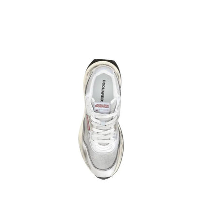 Dsquared² White Calf Leather Bos Taurus Athletic Sneakers by Dsquared²