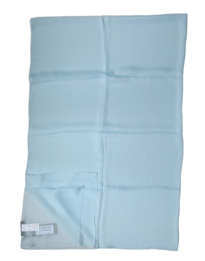 Dolce & Gabbana Light Blue Stola Sciarpa in Seta da Collo Foulard