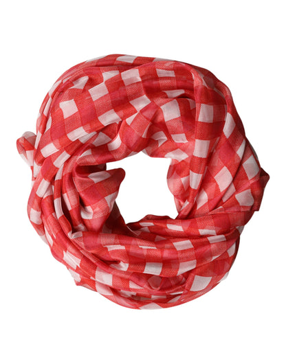 Étole Dolce & Gabbana homme en soie rouge et blanc à carreaux – MS7578