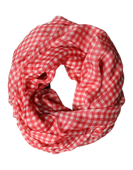 Étole Dolce & Gabbana homme en soie rouge et blanc à carreaux – MS7580