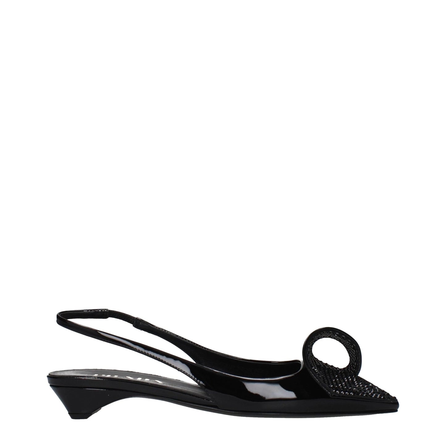 Prada Black Leather Flat Sandals by Prada