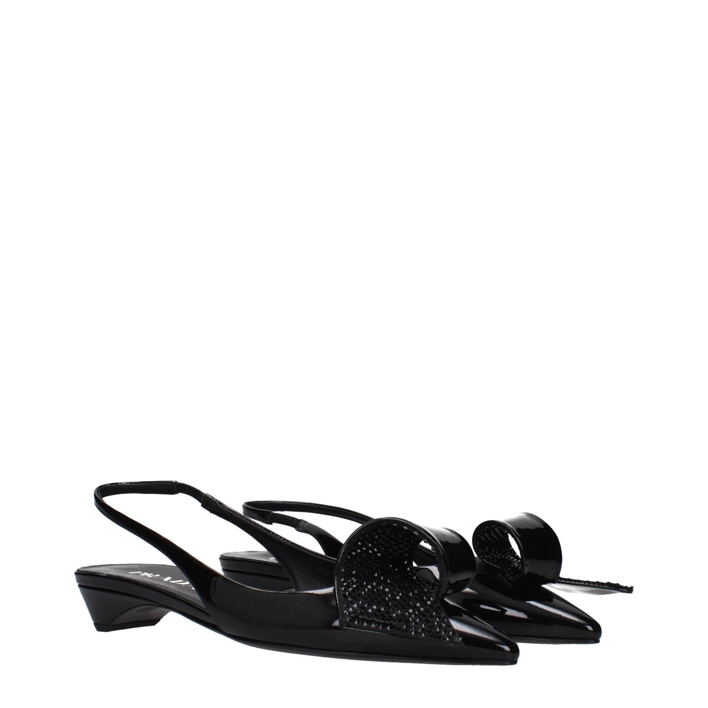 Prada Black Leather Flat Sandals by Prada