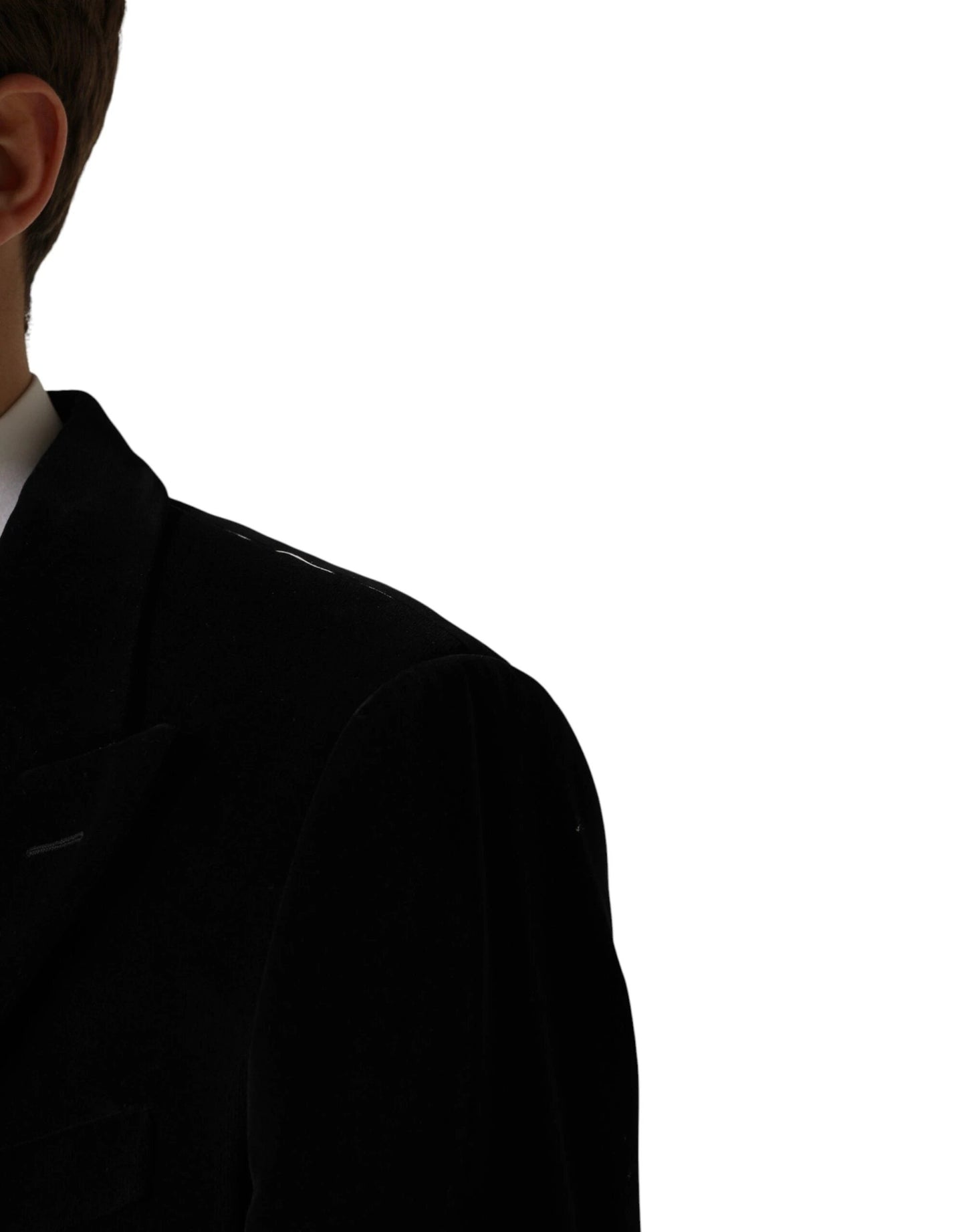 Dolce & Gabbana Black Cotton Velvet Long Trench Coat Jacket by Dolce & Gabbana