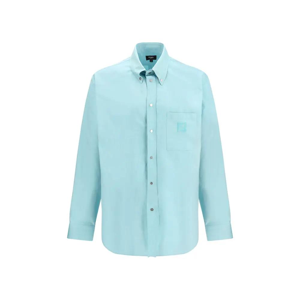 Fendi Blue Cotton Dress Shirt by Fendi
