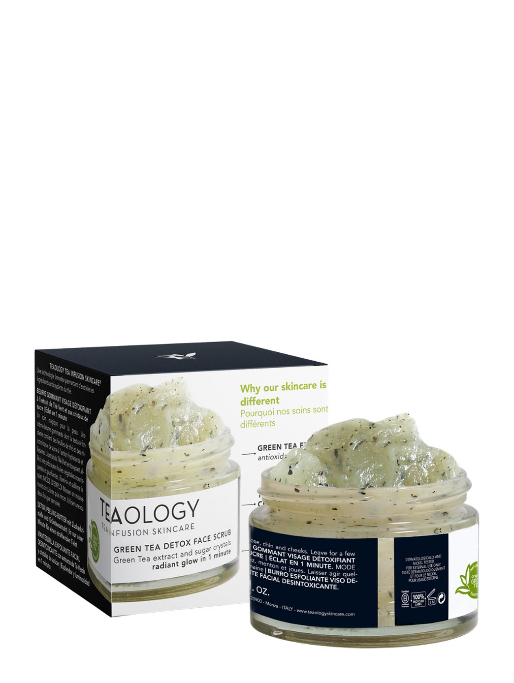 Teaology Green Tea Detox Gommage Visage au Thé Vert – 50 ml