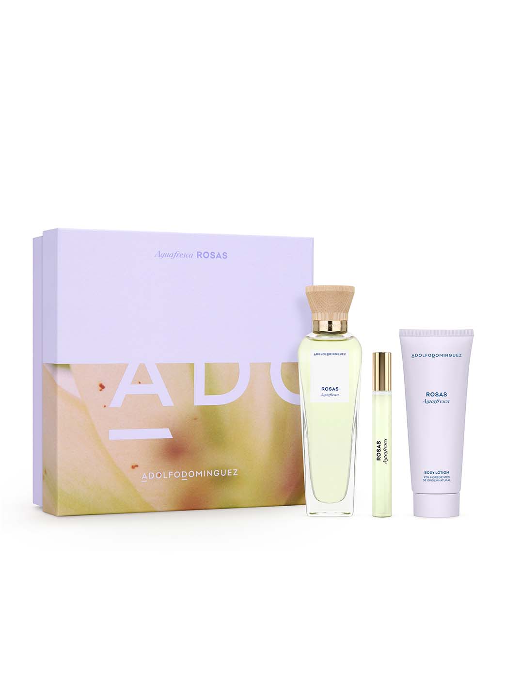 Coffret Eau de Toilette Rosas Adolfo Domínguez 120 ml et Lotion Corporelle 75 ml