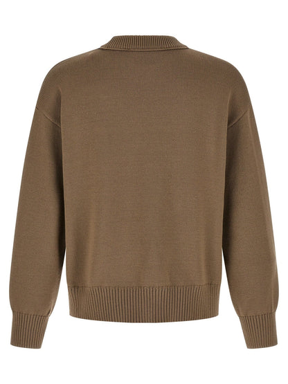 Ami Paris Beige Wool Cardigan - HBPS Beauty & Fashion
