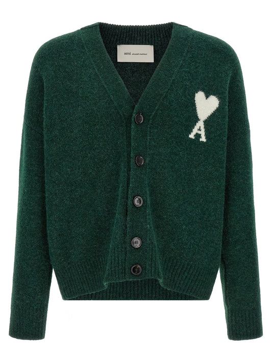 Ami Paris Bicolor Alpaca Leather Cardigan - HBPS Beauty & Fashion
