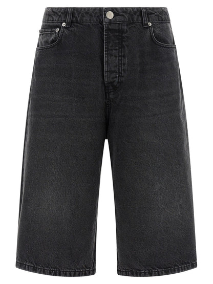 Ami Paris Black Cotton Bermuda Shorts - HBPS Beauty & Fashion