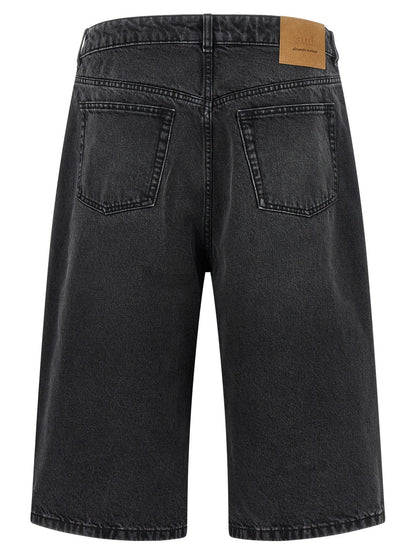 Ami Paris Black Cotton Bermuda Shorts - HBPS Beauty & Fashion