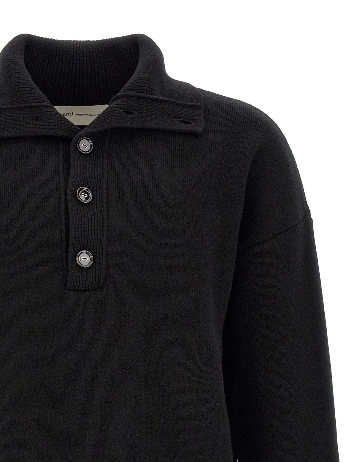 Ami Paris Black Wool Cardigan - HBPS Beauty & Fashion