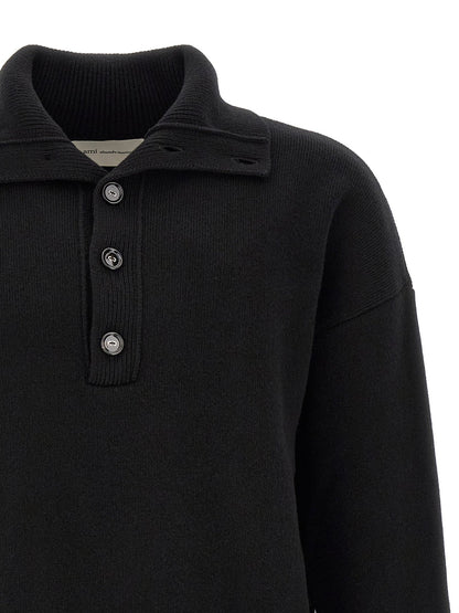 Ami Paris Black Wool Cardigan - HBPS Beauty & Fashion
