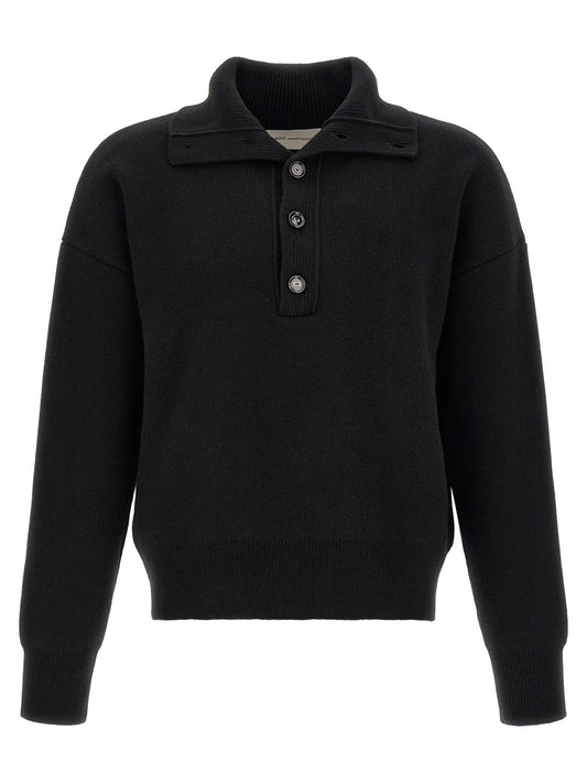 Ami Paris Black Wool Cardigan - HBPS Beauty & Fashion