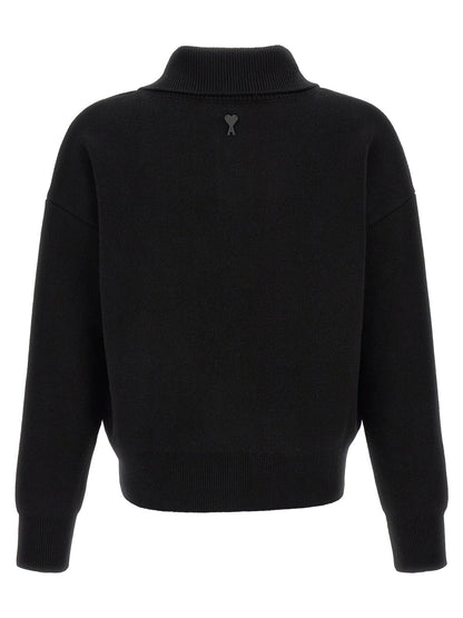 Ami Paris Black Wool Cardigan - HBPS Beauty & Fashion