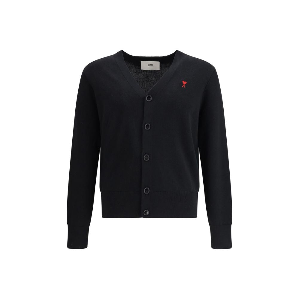 Ami Paris Black Wool Oves Aries Cardigan - HBPS Beauty & Fashion