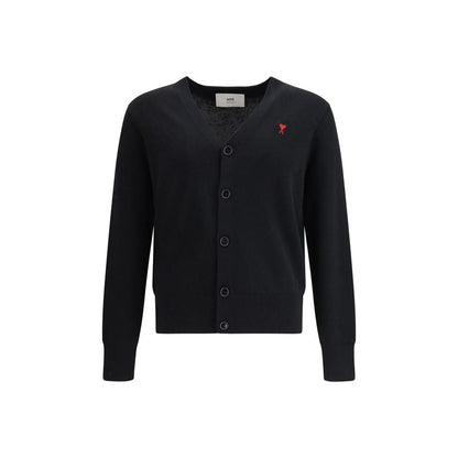 Ami Paris Black Wool Oves Aries Cardigan - HBPS Beauty & Fashion