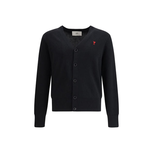Ami Paris Black Wool Oves Aries Cardigan - HBPS Beauty & Fashion