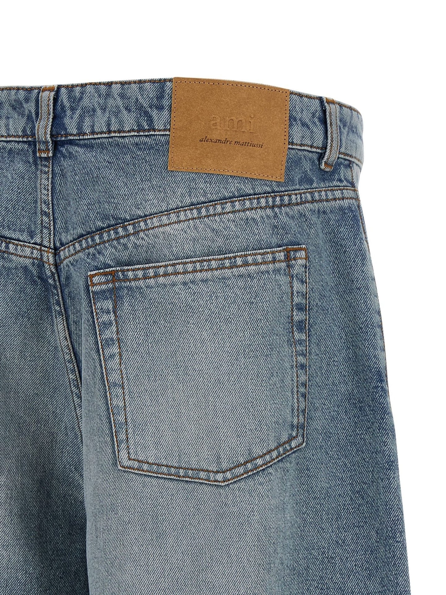 Ami Paris Blue Cotton Bermuda Shorts - HBPS Beauty & Fashion