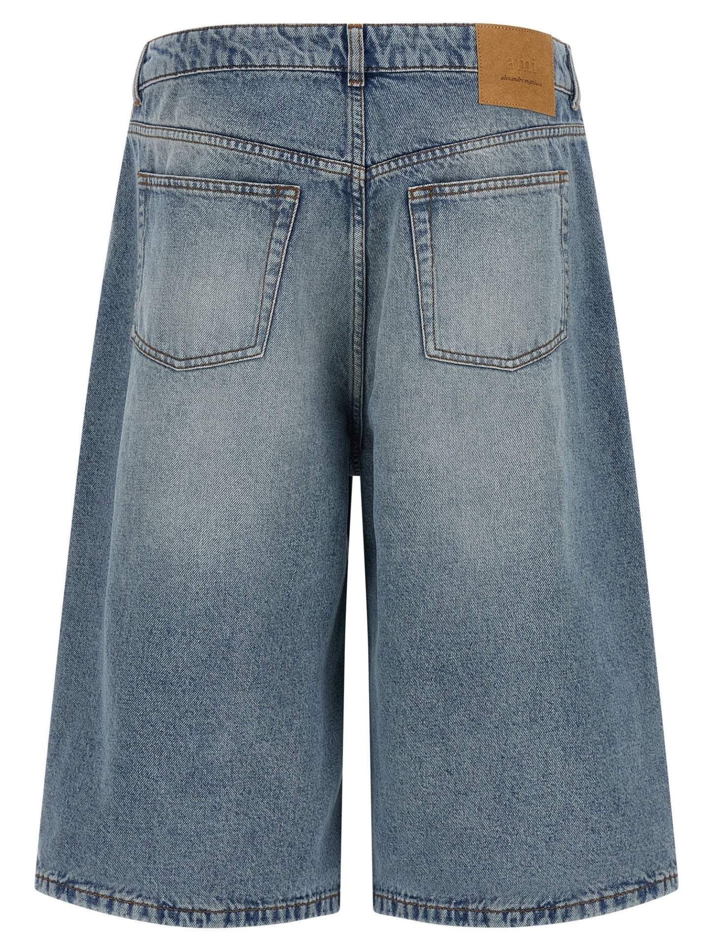 Ami Paris Blue Cotton Bermuda Shorts - HBPS Beauty & Fashion