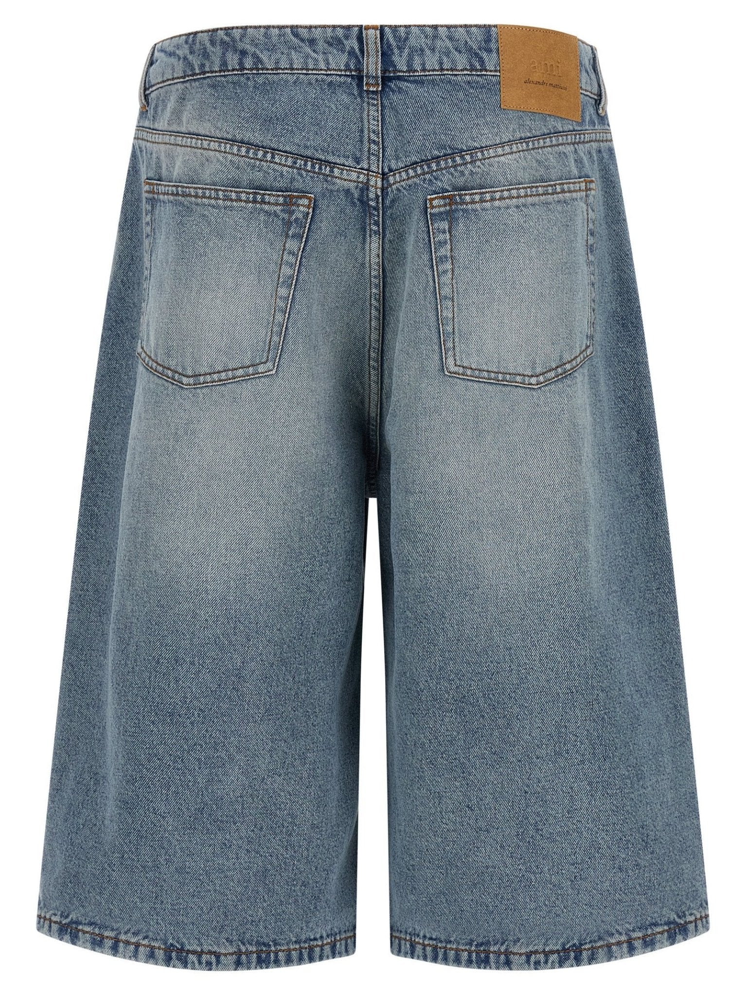 Ami Paris Blue Cotton Bermuda Shorts - HBPS Beauty & Fashion