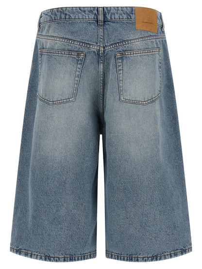Ami Paris Blue Cotton Bermuda Shorts - HBPS Beauty & Fashion