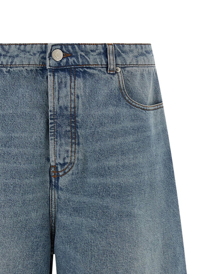 Ami Paris Blue Cotton Bermuda Shorts - HBPS Beauty & Fashion