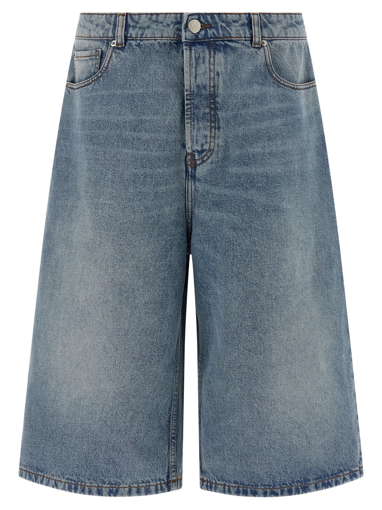 Ami Paris Blue Cotton Bermuda Shorts - HBPS Beauty & Fashion