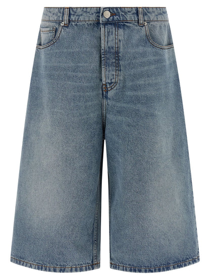 Ami Paris Blue Cotton Bermuda Shorts - HBPS Beauty & Fashion