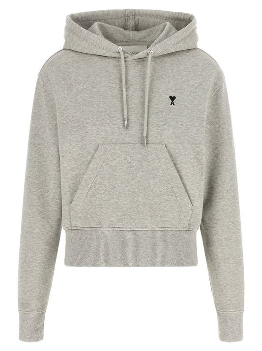Ami Paris Gray Cotton Sweatshirt - HBPS Beauty & Fashion