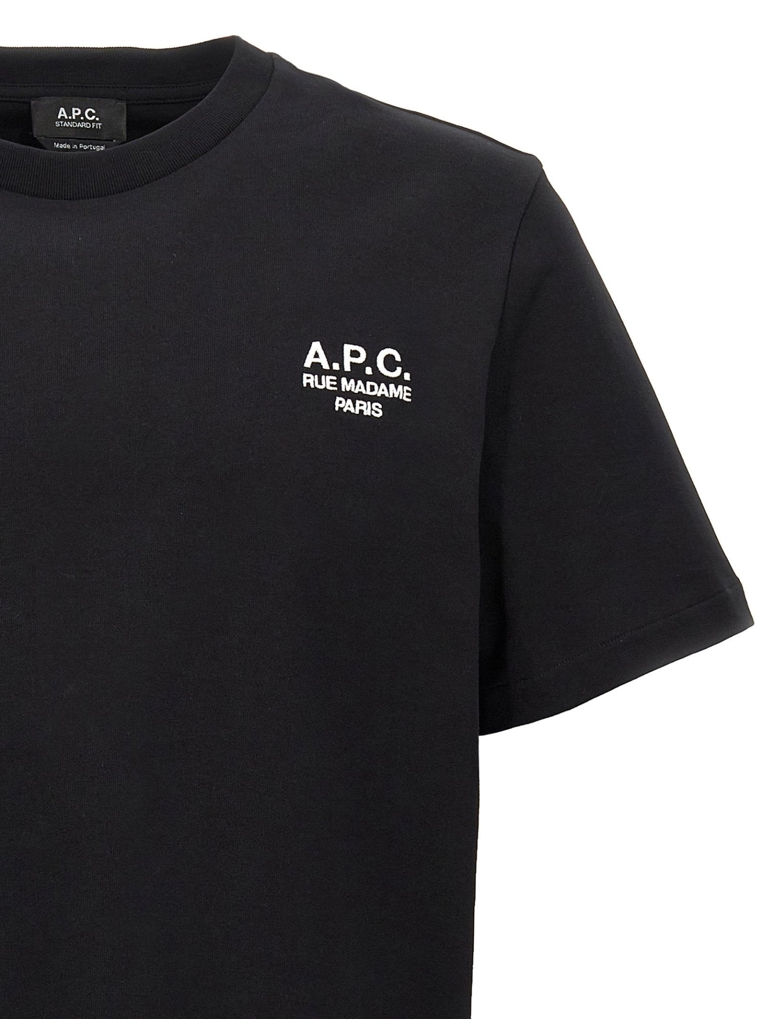 A.P.C. Black Cotton T-Shirt - HBPS Beauty & Fashion