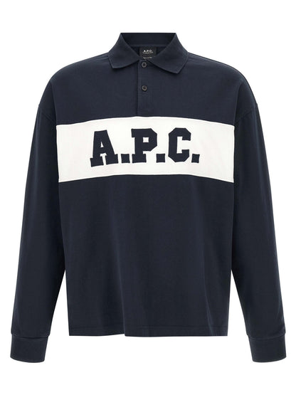 A.P.C. Blue Cotton Polo Shirt - HBPS Beauty & Fashion