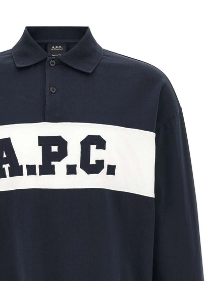 A.P.C. Blue Cotton Polo Shirt - HBPS Beauty & Fashion