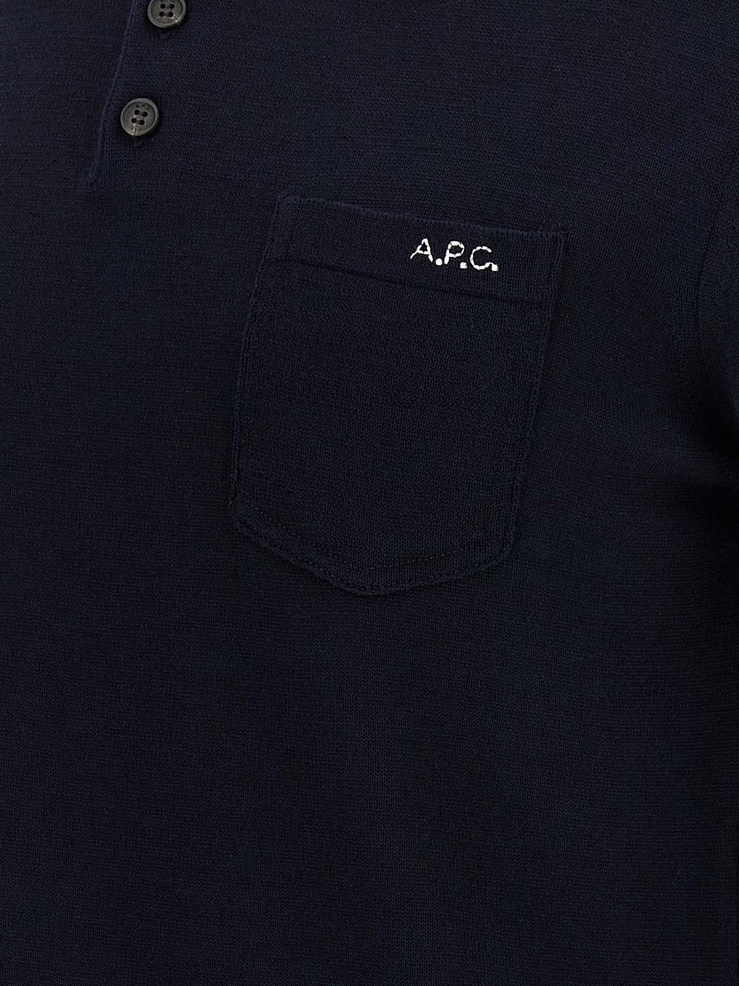 A.P.C. Blue Virgin Wool Polo Shirt - HBPS Beauty & Fashion