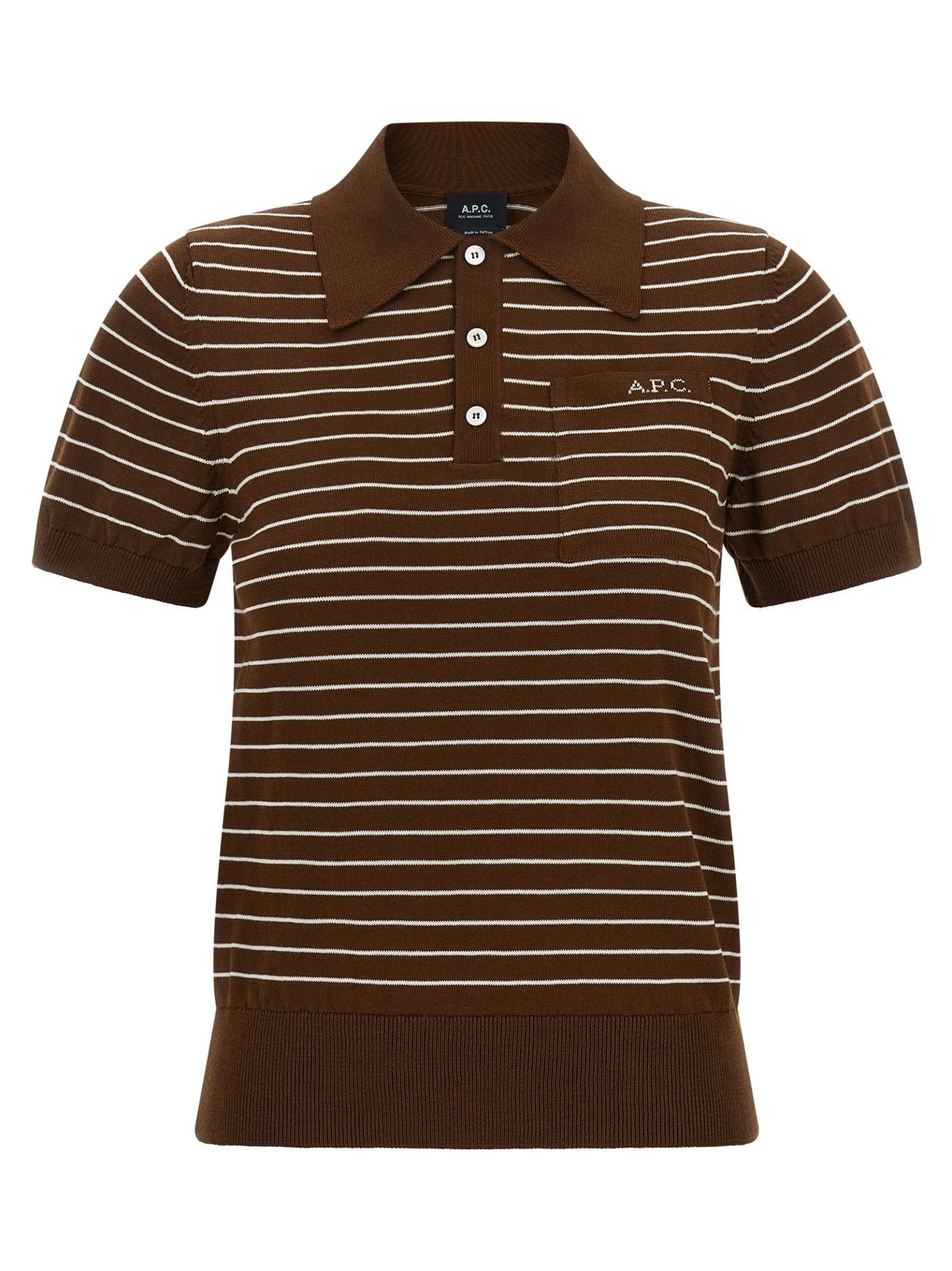 A.P.C. Brown Cotton Polo Shirt - HBPS Beauty & Fashion