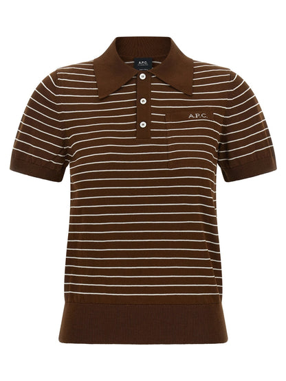 A.P.C. Brown Cotton Polo Shirt - HBPS Beauty & Fashion