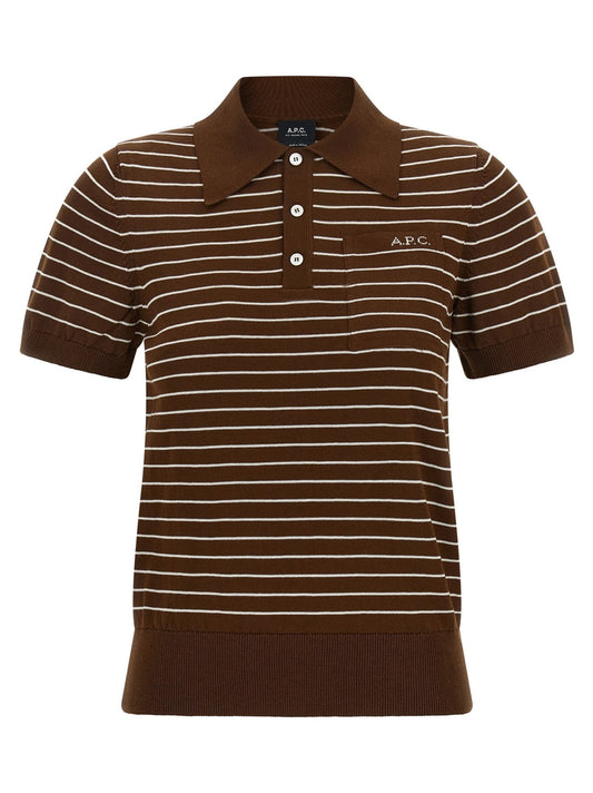 A.P.C. Brown Cotton Polo Shirt - HBPS Beauty & Fashion