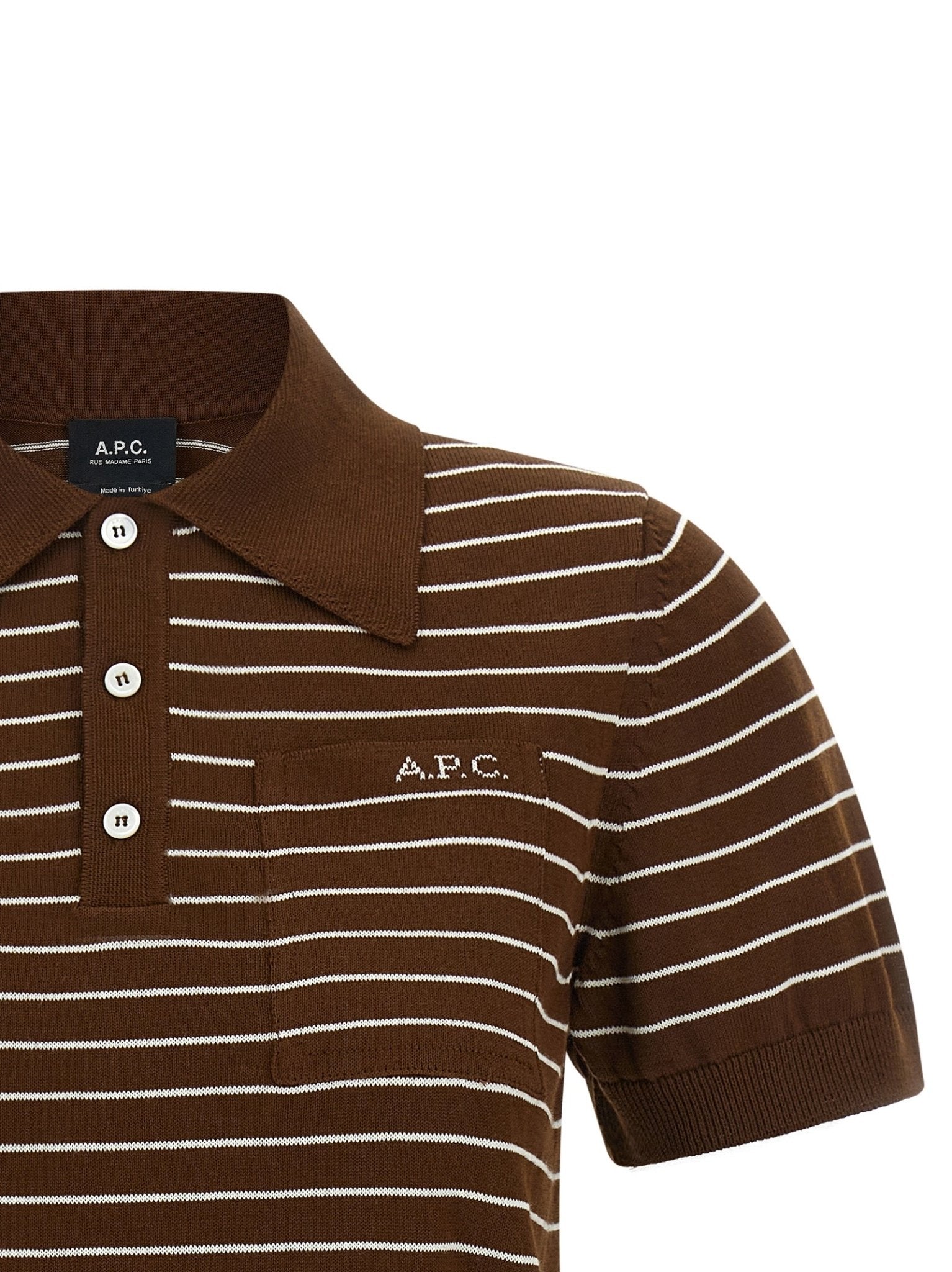 A.P.C. Brown Cotton Polo Shirt - HBPS Beauty & Fashion