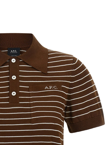 A.P.C. Brown Cotton Polo Shirt - HBPS Beauty & Fashion