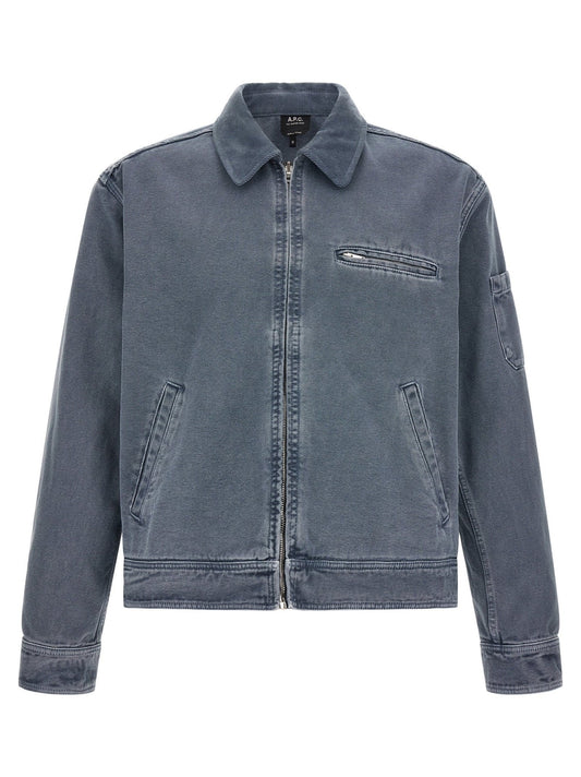 A.P.C. Gray Cotton Denim Jacket - HBPS Beauty & Fashion